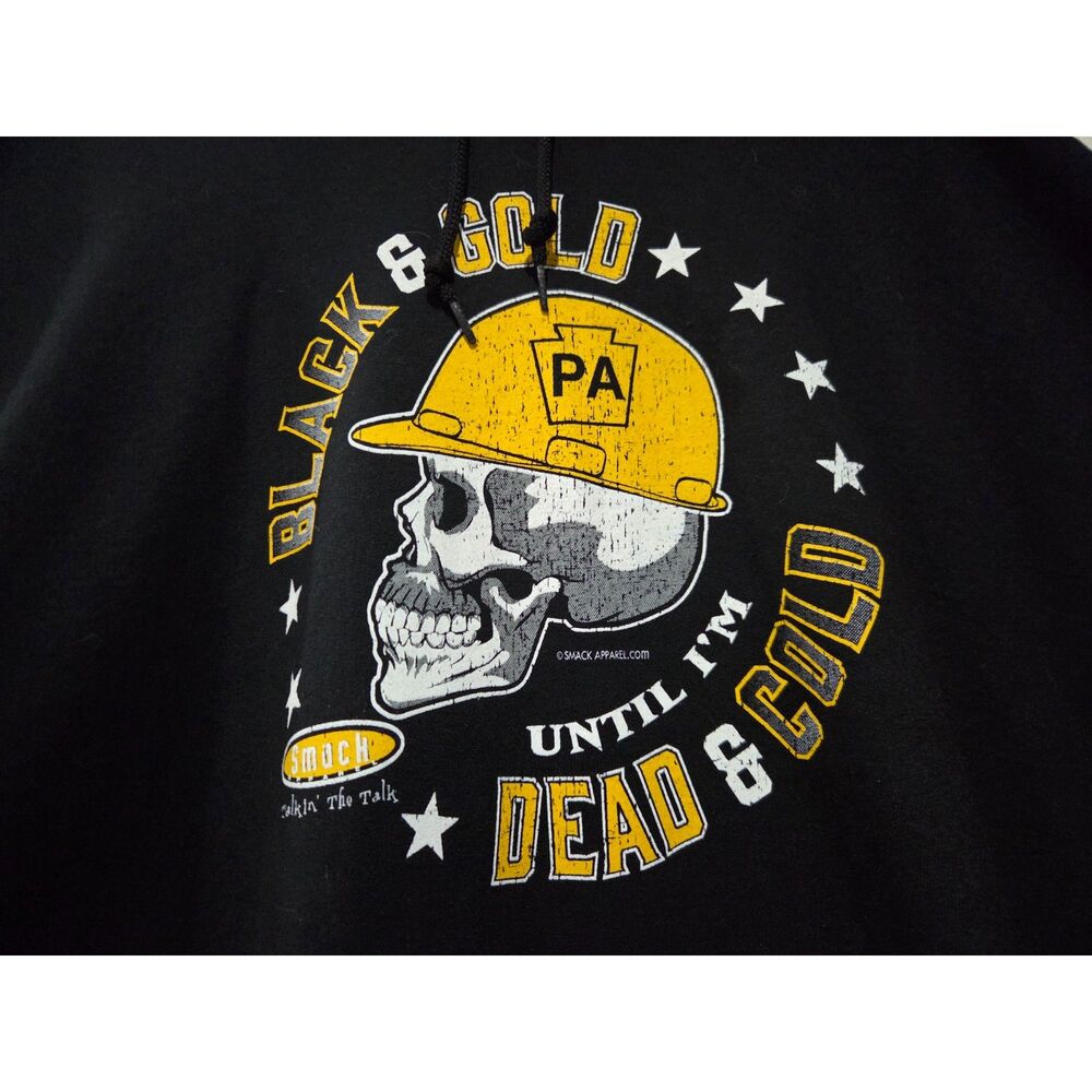Pittsburgh Steelers -Black & Gold 'Till I'm Dead & Cold - Skull Hoodie 3XL